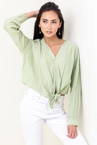 Gloria Texture Tie Top GREEN
