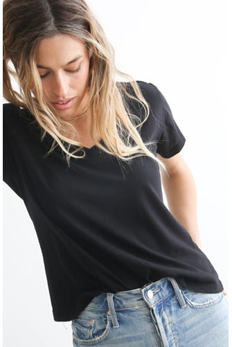 Hendrix V Neck Tee BLACK