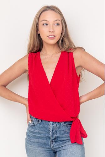 Surplice Tie Tank RED