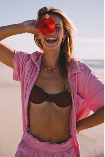 Terry Set Top in Candy Pink CANDY PINK