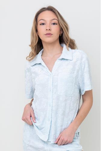 Hibiscus Powder Blue Terry Set Top POWDER BLUE