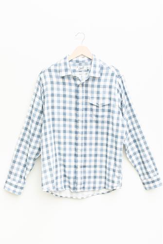 Denby Double Cloth Shirt HEATHER BLUE CREAM GINGHAM