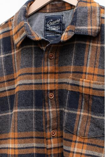 Marvel Jaspe Heritage Flannel Button Down Shirt TOBACCO GRAY