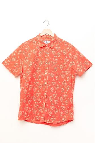 Printed Leaf Lightweight Button Down Shirt 0
