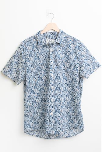 Printed Retro Tropical Button Down Shirt 0