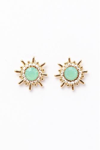 Sunburst Stone Studs GOLD