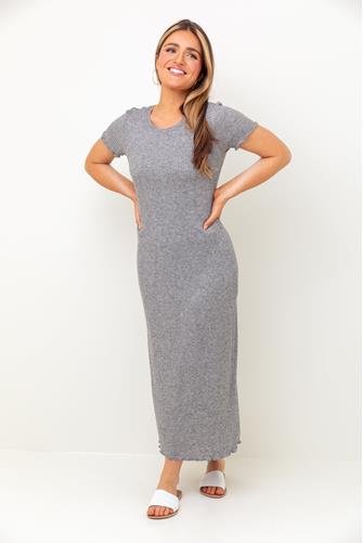 Dunne Ribbed Maxi Dress CHARCOAL HEATHER