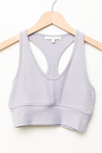 V Neck Bra Tank Top LAVENDER ASH