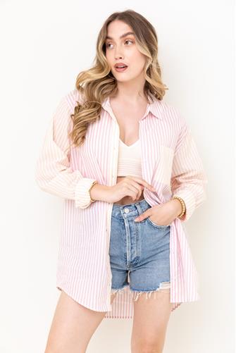 Poolside Mix Stripe Shirt AZALEA