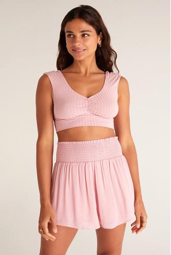 Hazey Rib Tank Bra AZALEA