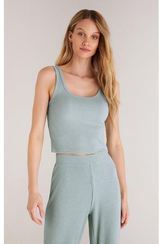 Easy Peazy Rib Tank BLUE TOPAZ