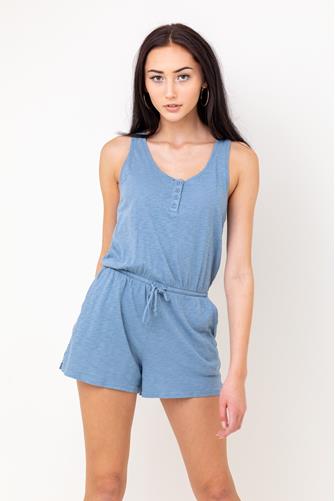 Demi Slub Short Romper OCEAN