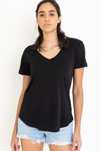 Kasey Modal V Neck Tee BLACK