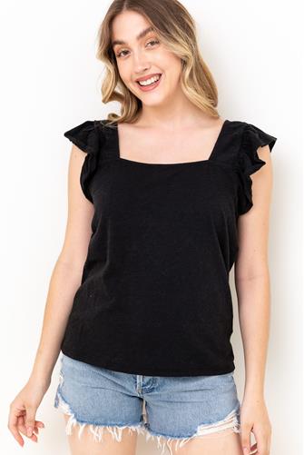 Marleigh Slub Top BLACK