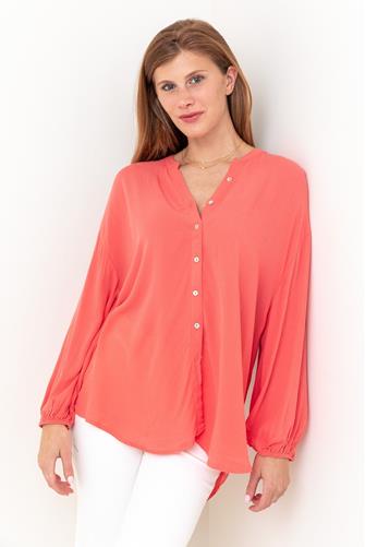 Clarisa Crinkle Top CORAL RED