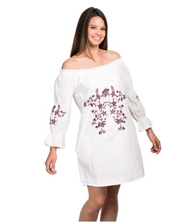Off The Shoulder Embrodered Dress