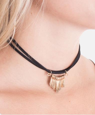 All The Fringe Suede Necklace