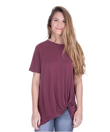 Maroon Knot Front Top