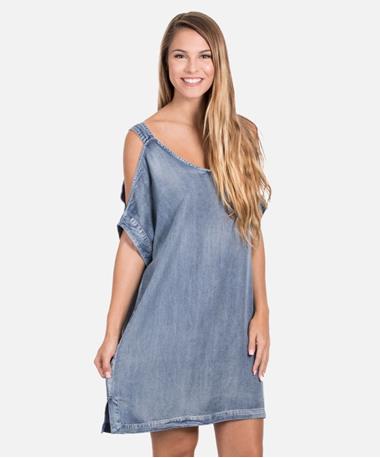 Denim Onna Cold Shoulder Dress