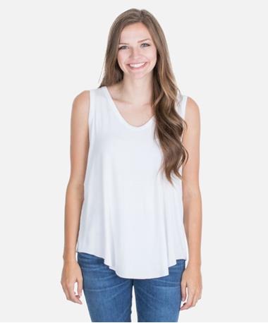 White Modal Flowy Tank