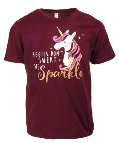 Youth Texas A&M Unicorn Sparkle T Shirt