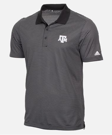 Adidas Texas A&M 2 Color Stripe Polo