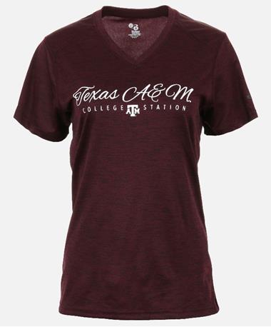 Badger Texas A&M Ladies Tonal V Neck