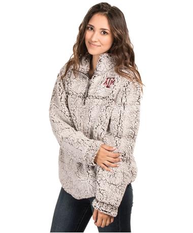 Texas A&M Qtr Zip Unisex Sherpa Pullover