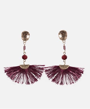 Beaded Drop Fan Post Earrings