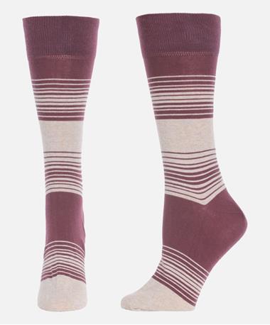 2 Color Stripe Cotton Socks