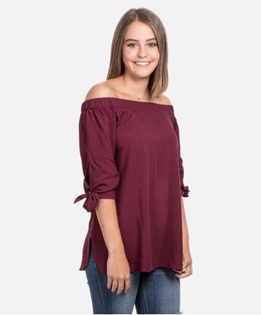 Escapada 3qtr Off Shoulder Laurel Top