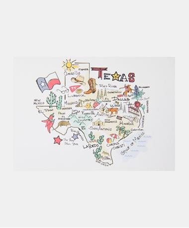 Texas Map Greeting Card
