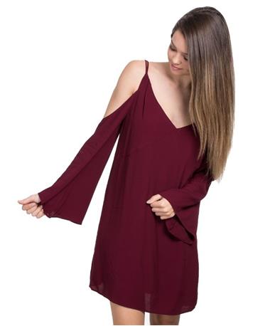 The Azalee V Neck Open Shoulder Dress