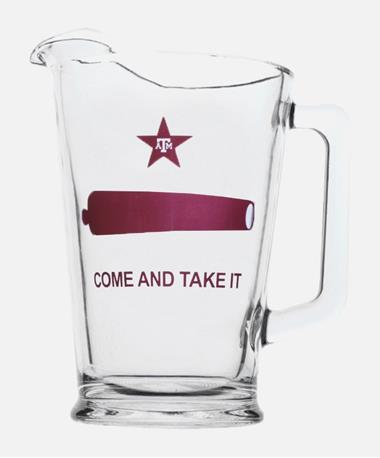Texas A&M Maroon Gold Glass Pitcher