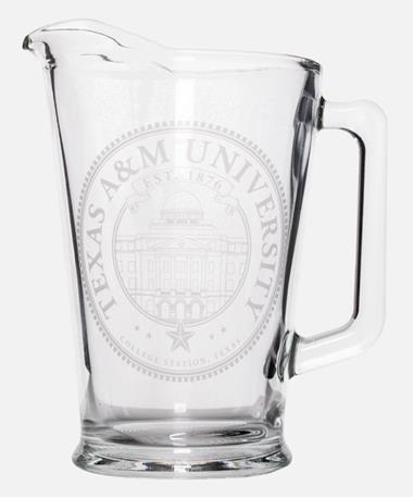 Texas A&M Etched Academic Seal Pitcher