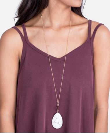 Clover Teardrop Necklace