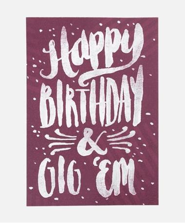 Texas A&M Aggie Happy Birthday Gig Em Card