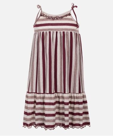 Maroon Striped Youth Maxi Dress