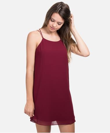 Maroon Art Woven Dress