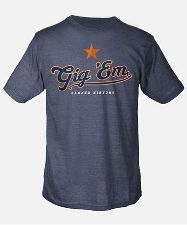 Gig Em Earned History Baseball T Shirt
