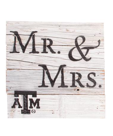 Texas A&M Aggie Mr & Mrs Wooden Block