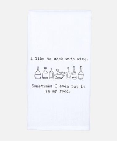 To Cook with Wine Hand Towel