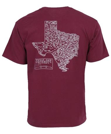 Texas A&M City Town Coordinates T Shirt