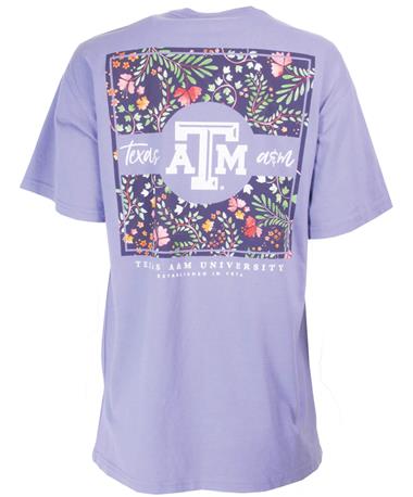 Texas A&M Square Floral Pattern T Shirt