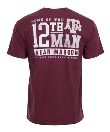 Texas A&M 12th Man Wear Maroon T Shirt