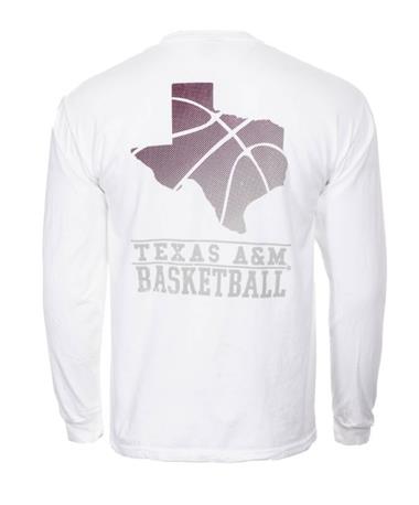 Texas A&M White Basketball LS T Shirt