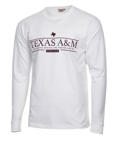 Texas A&M Aggie White Longsleeve T Shirt