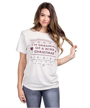 Dreaming Of A Wine Christmas Graphic Tee