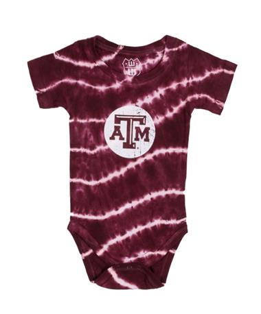 Wes & Willy Texas A&M Tie Dye Onesie