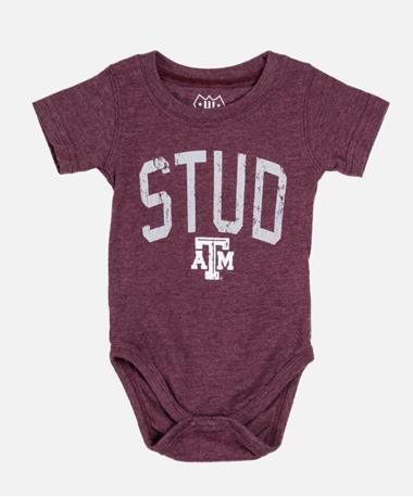 Wes Willy TAMU Stud Short Sleeve Onesie